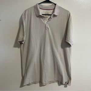 GH Bass Co Polo Shirt Mens Size L Tan Pullover Short Sleeve Collar 100% Cotton
